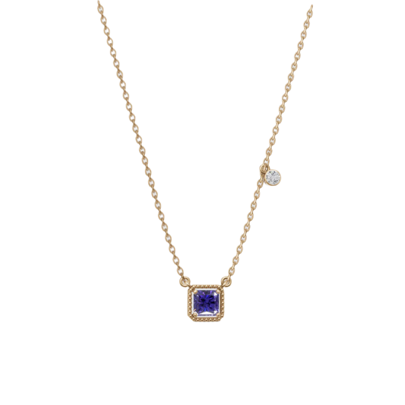 Birthstone Square Charm Pendant