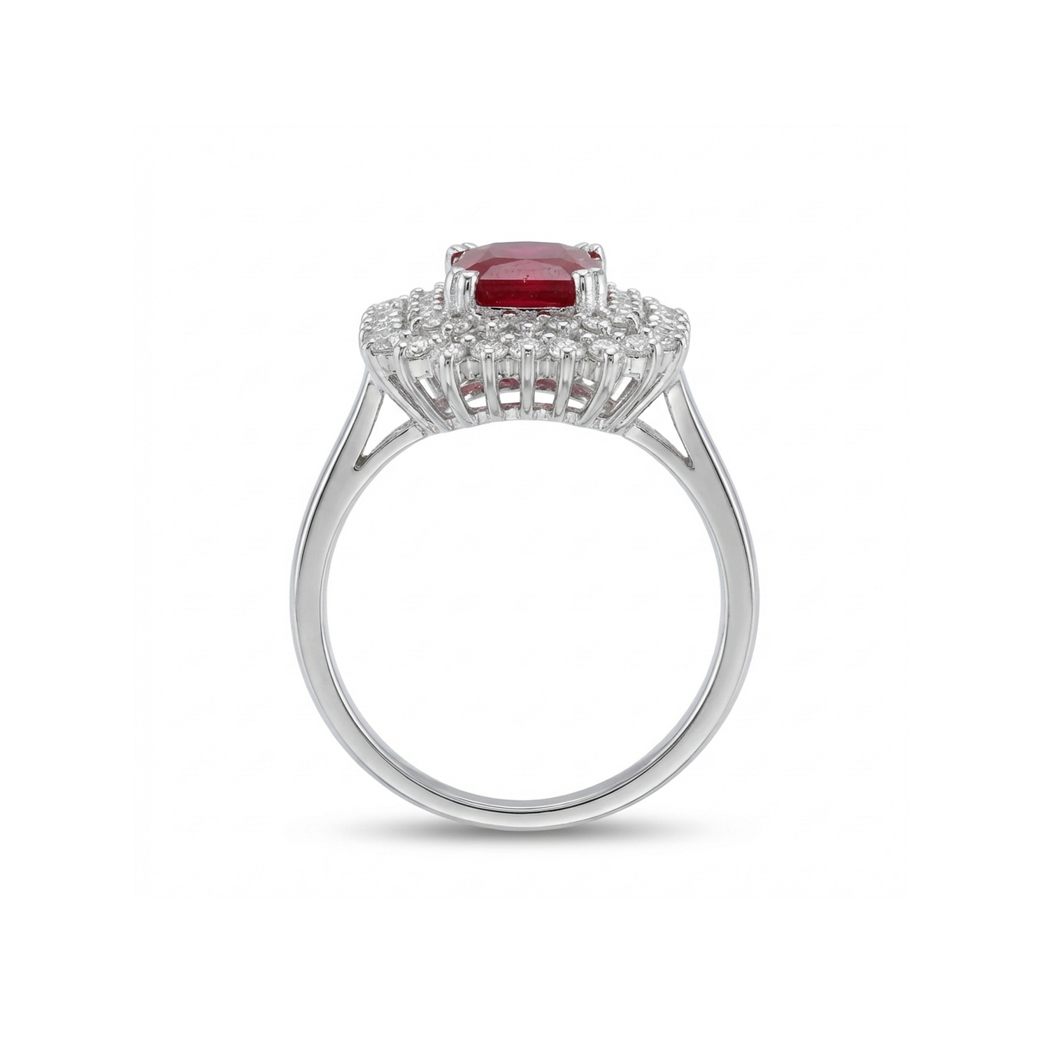 Carmine Halo Ring