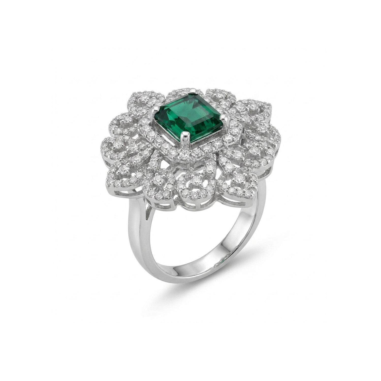 Emerald Filigree Cocktail Ring