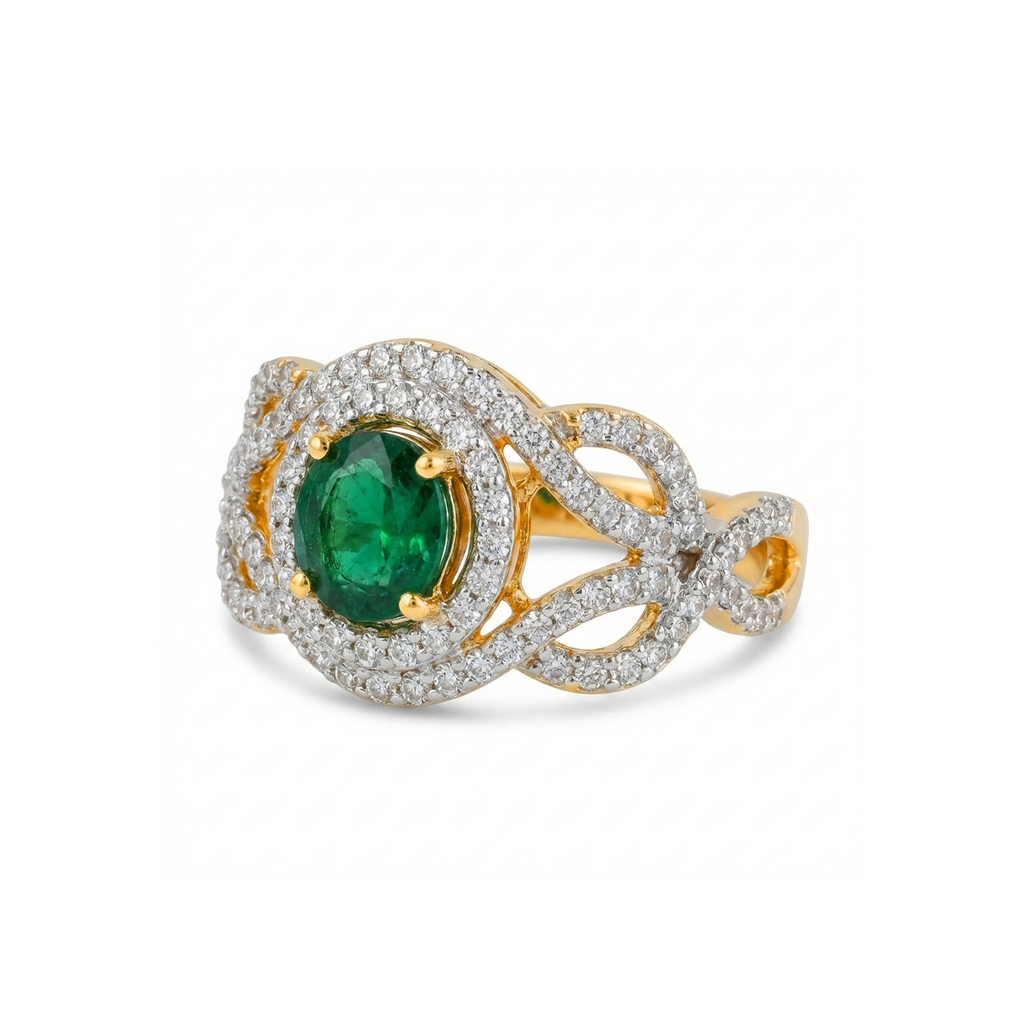 Oval Woven Halo Ring