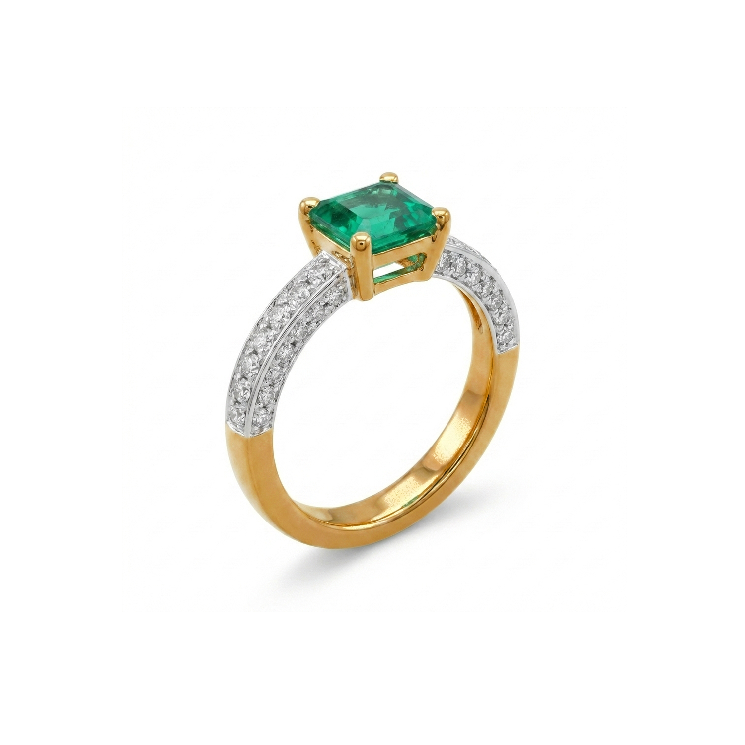 Pavé Emerald Ring