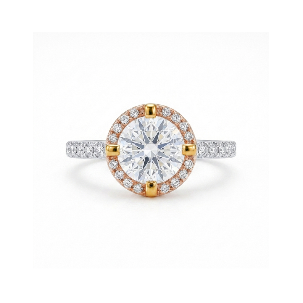 Solitaire Round Halo Ring