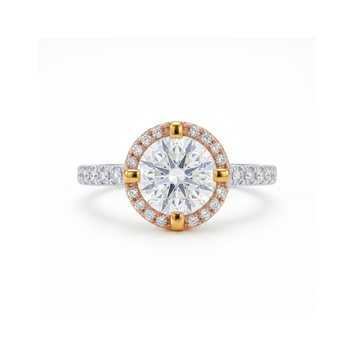 Solitaire Round Halo Ring