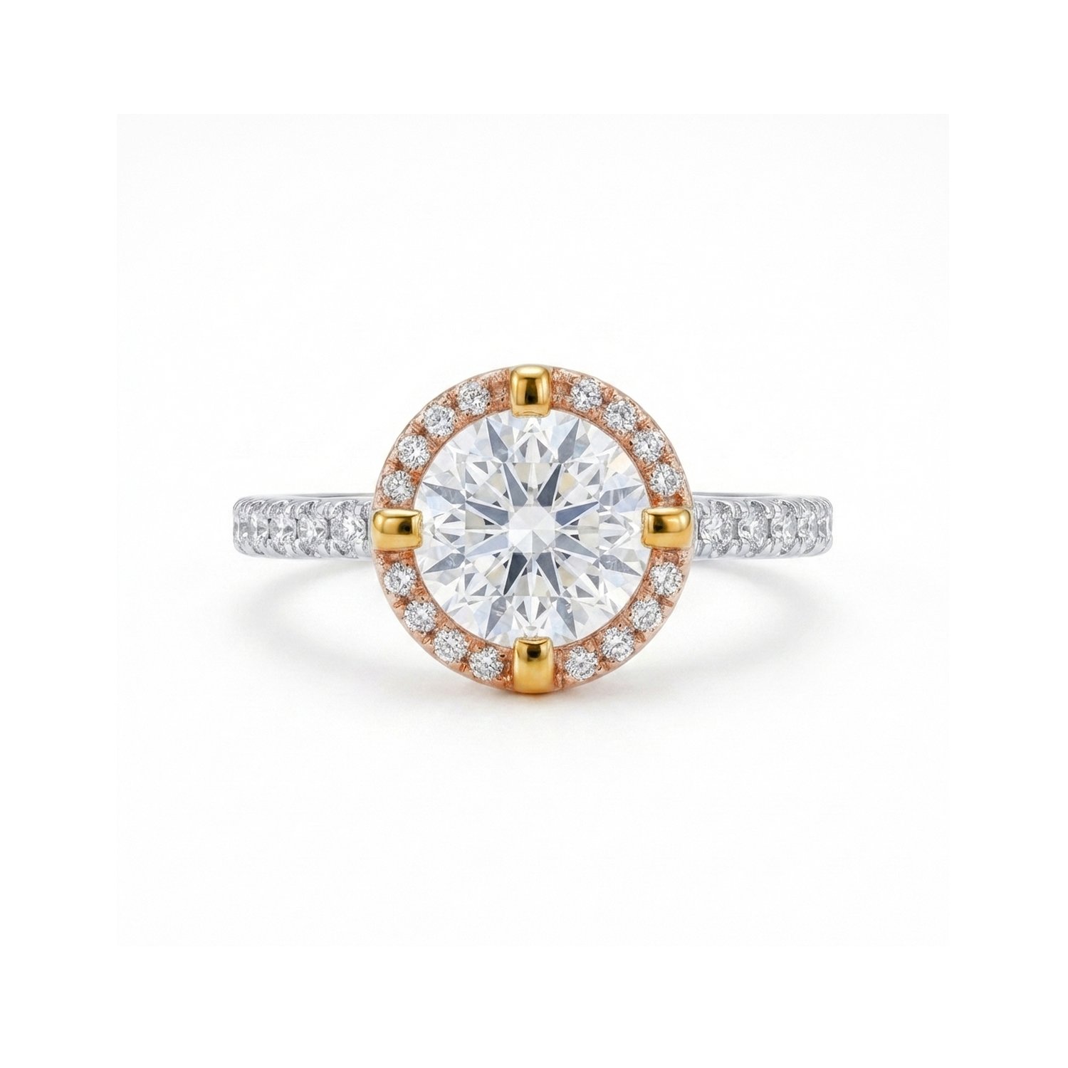 Solitaire Round Halo Ring