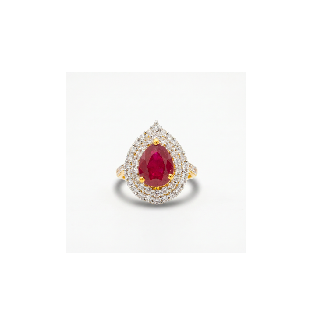 Ruby Double Halo Ring