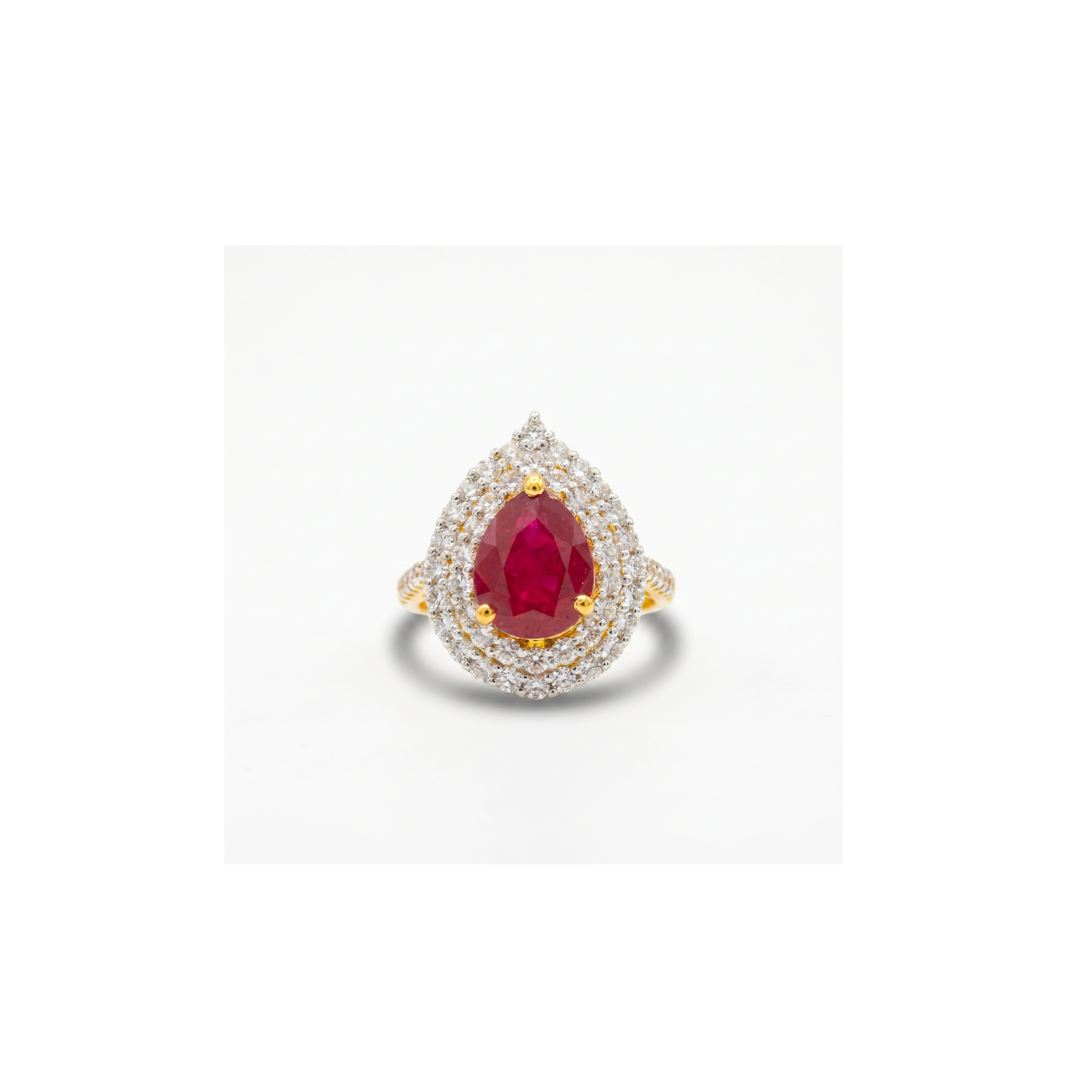 Ruby Double Halo Ring