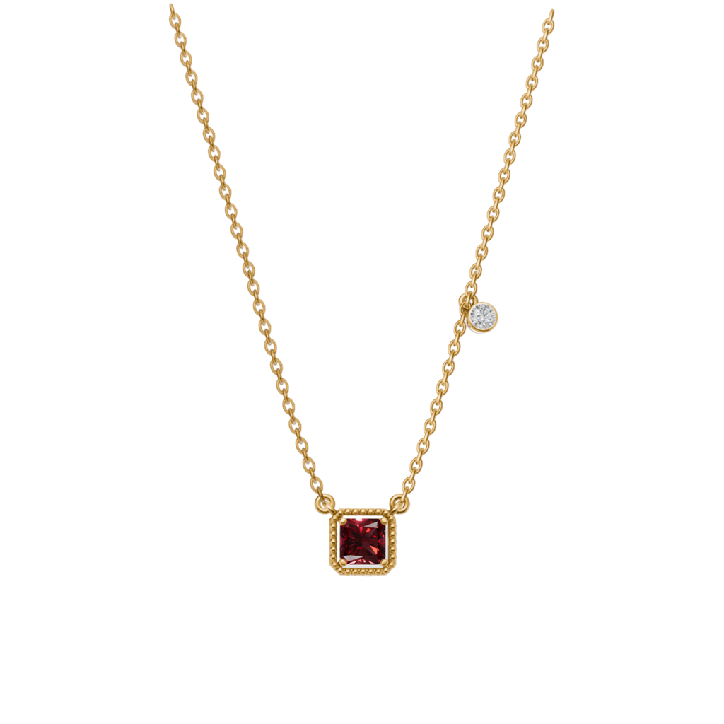 Birthstone Square Charm Pendant