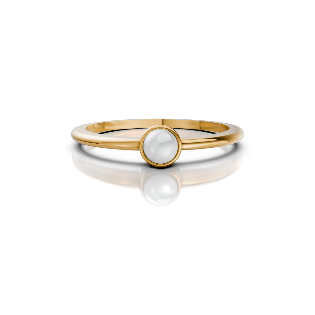 Solitaire Pearl Ring