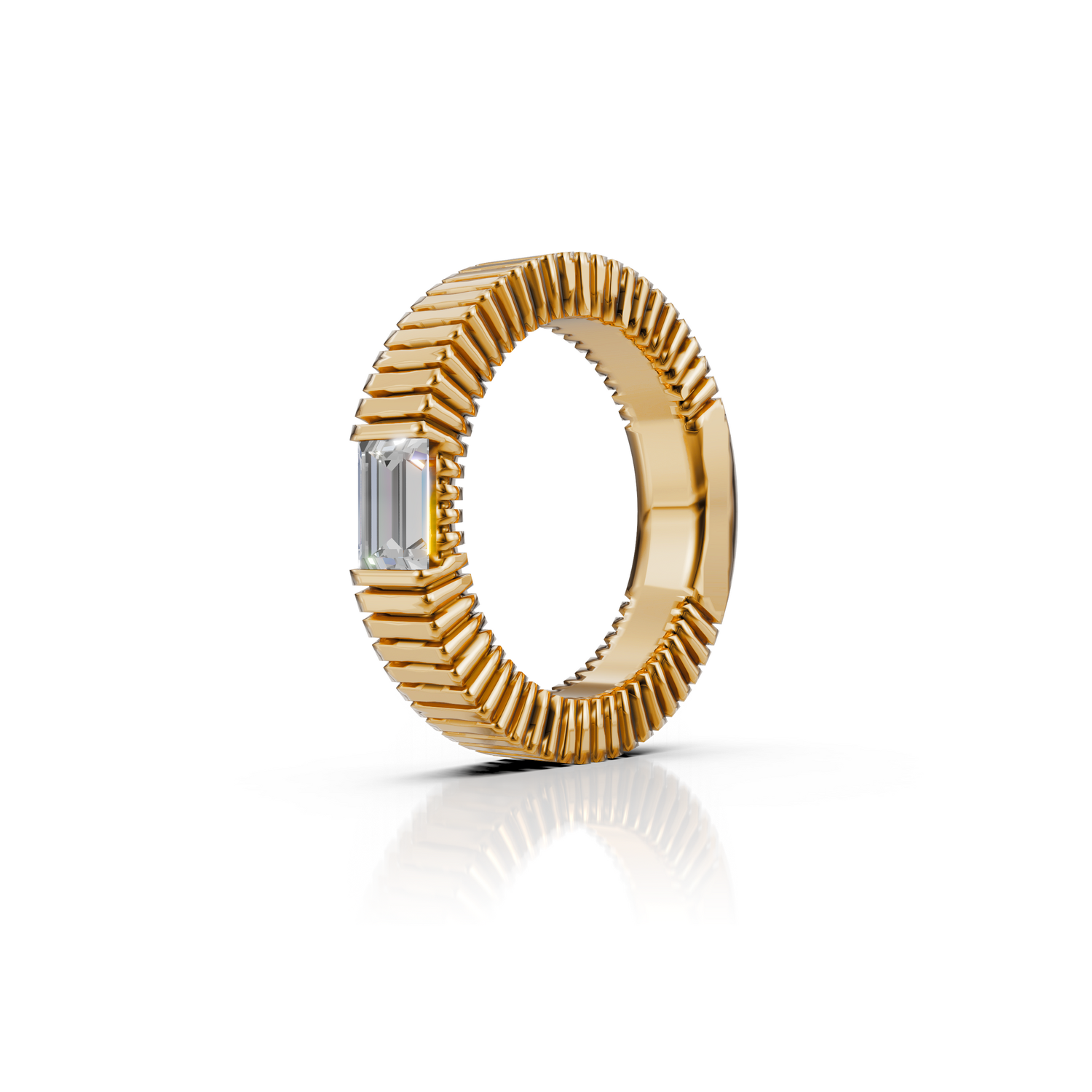 Grooved Baguette Band
