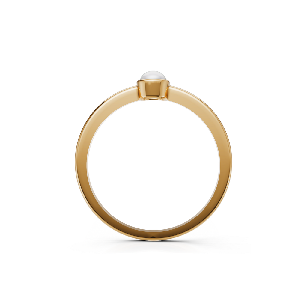 Solitaire Pearl Ring