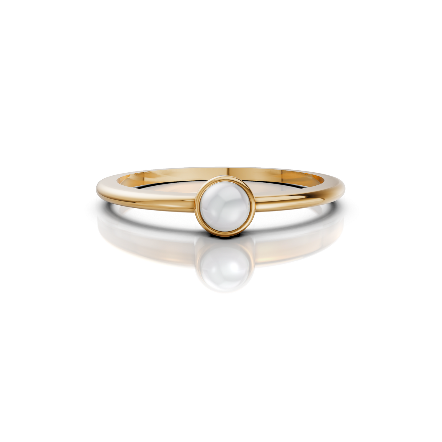 Solitaire Pearl Ring
