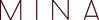Stylized 'MINA' text with a red-brown gradient on a black background.