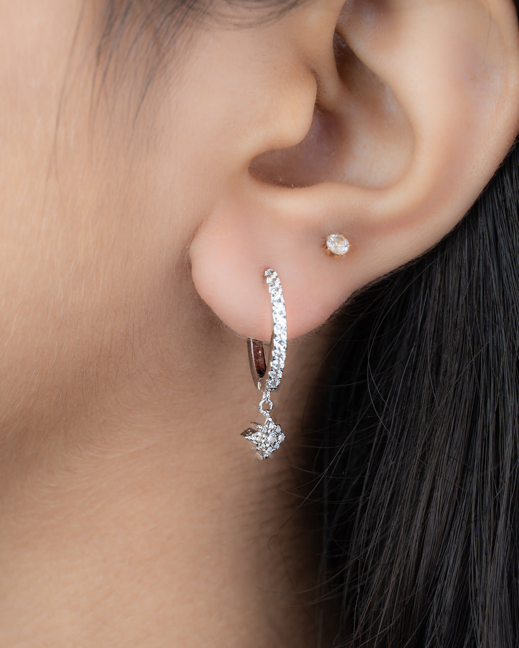 North Star Huggies earrings worn