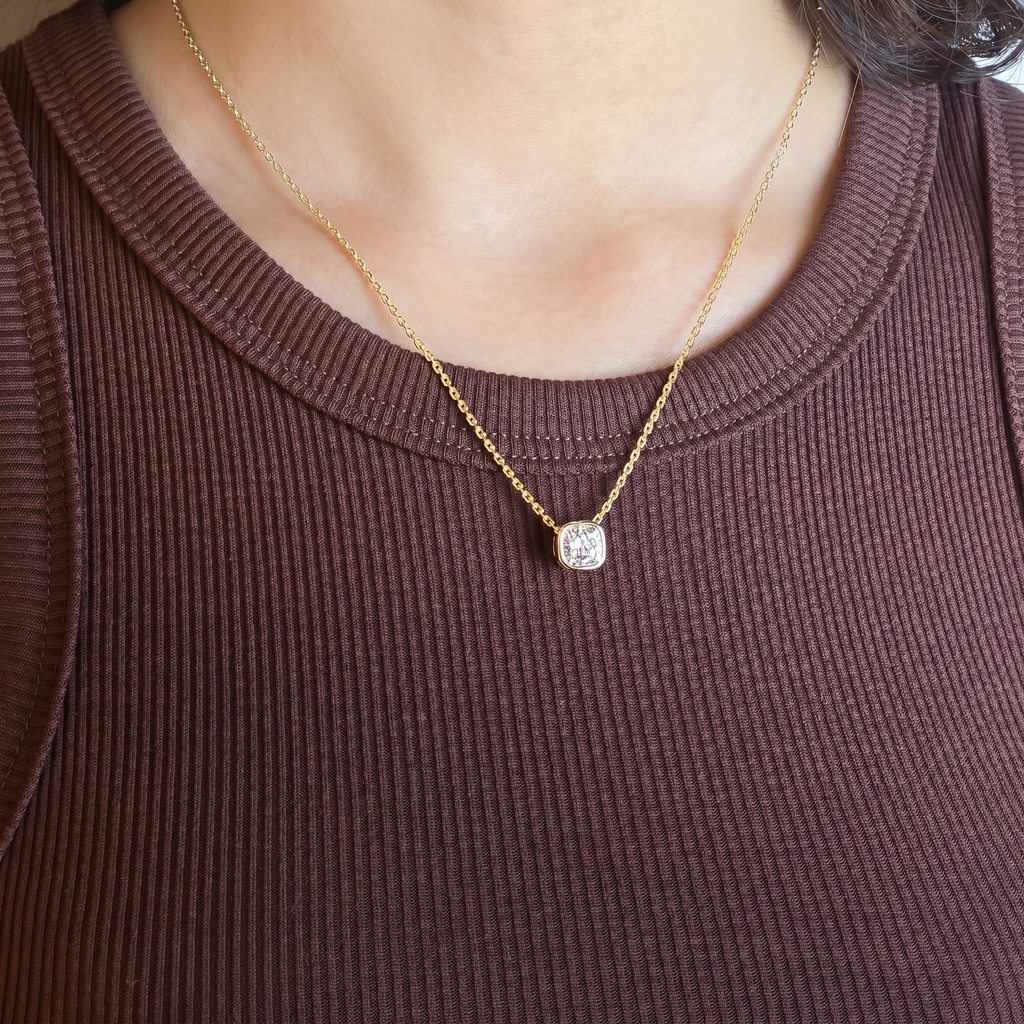Cushion Cut Moissanite Pendant Necklace