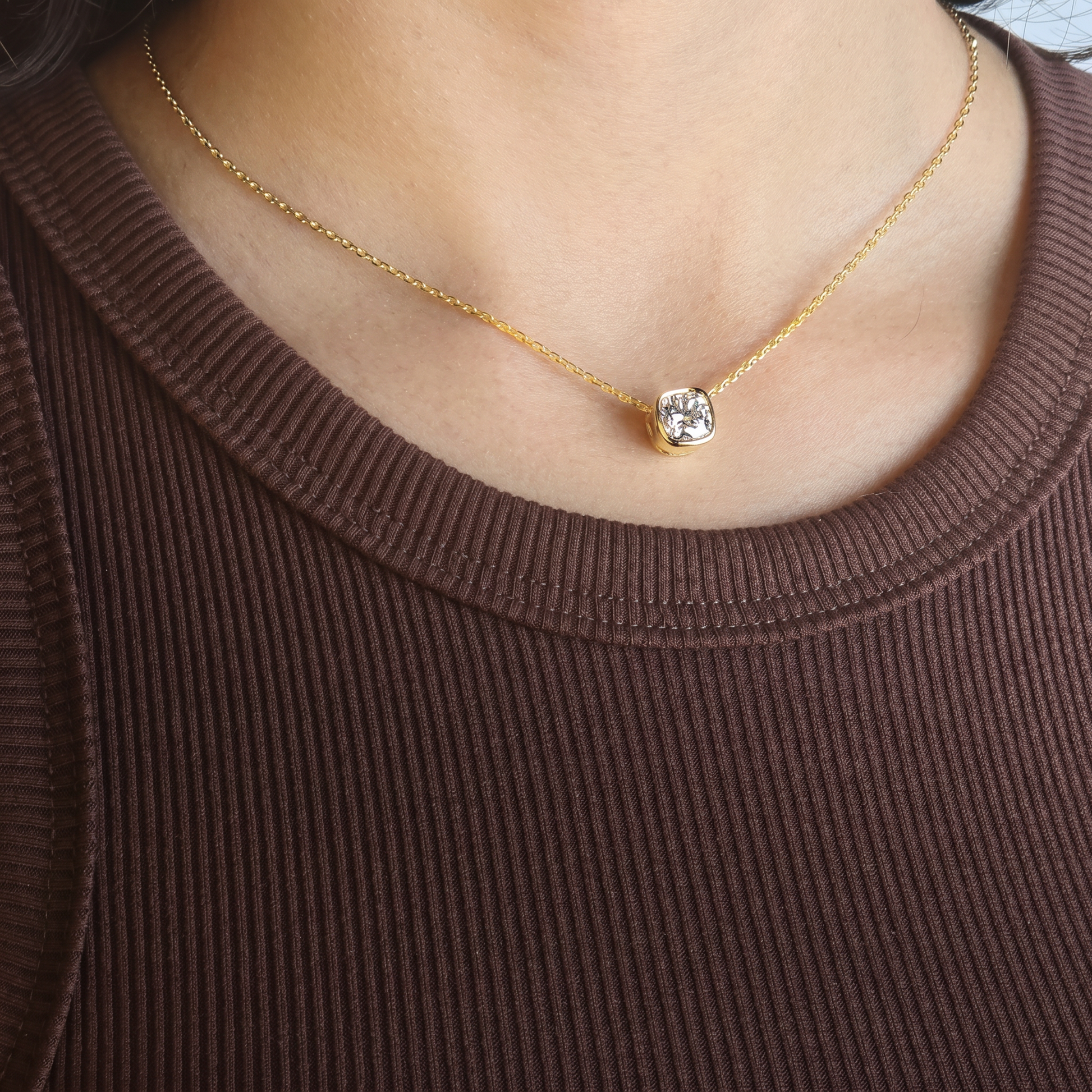 Cushion Cut Moissanite Pendant Necklace