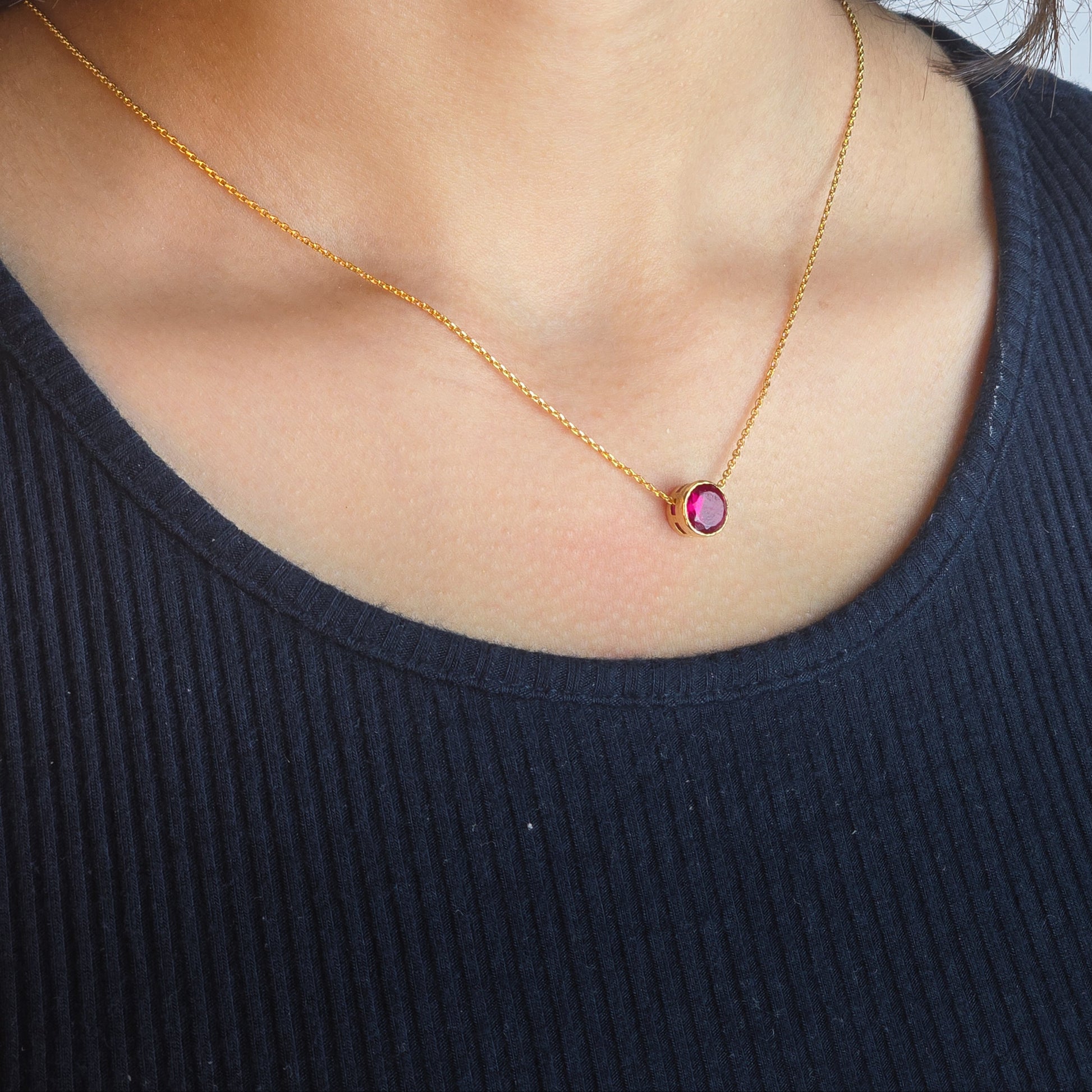 Birthstone Bezel Pendant