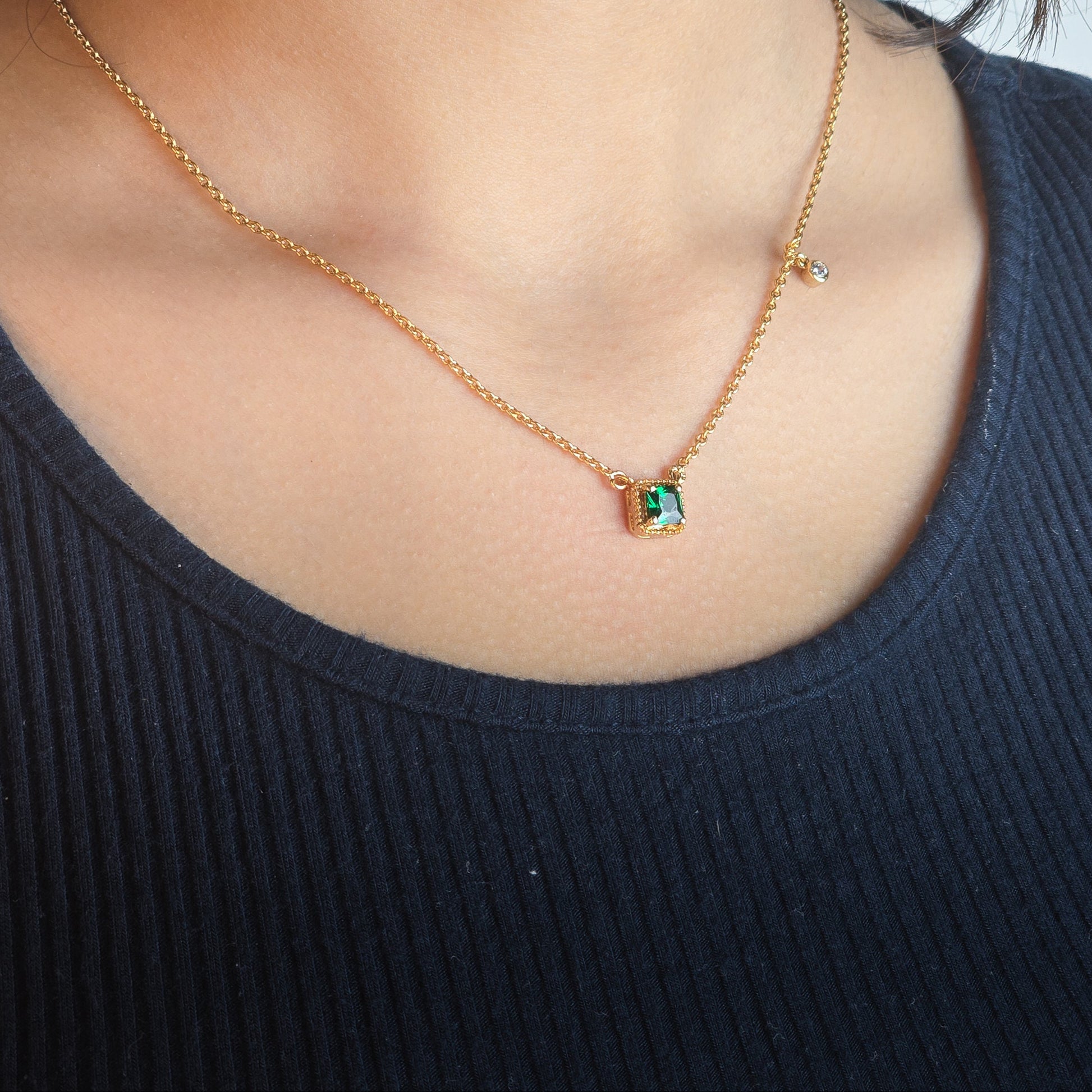 Birthstone Square Charm Pendant
