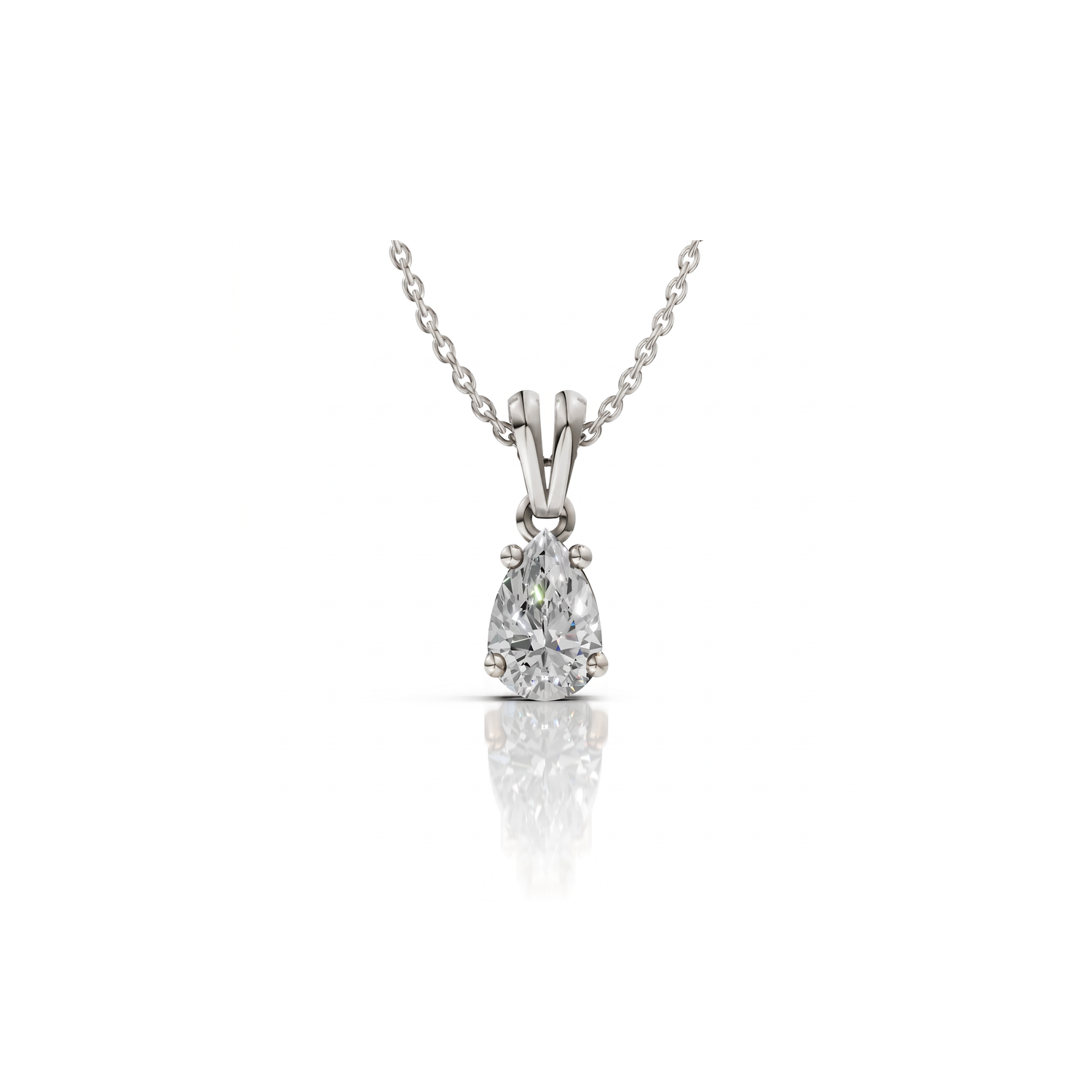 Tear Drop Moissanite Pendant Necklace