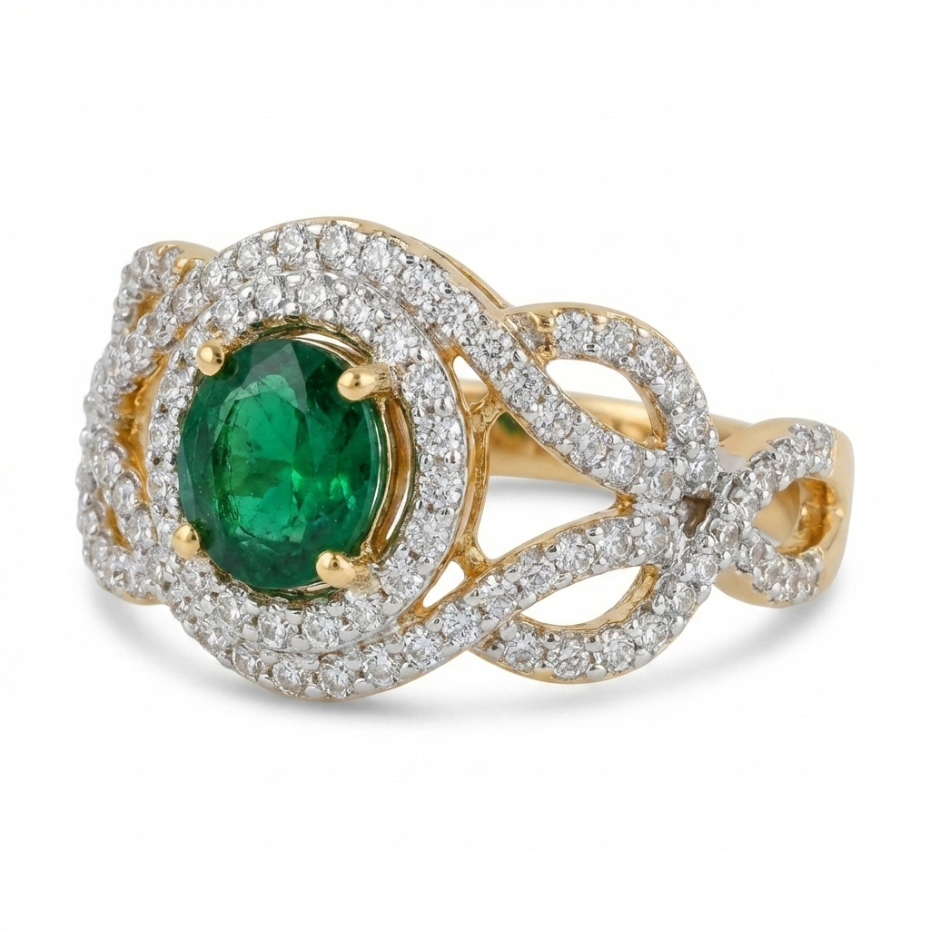 Oval Woven Halo Ring