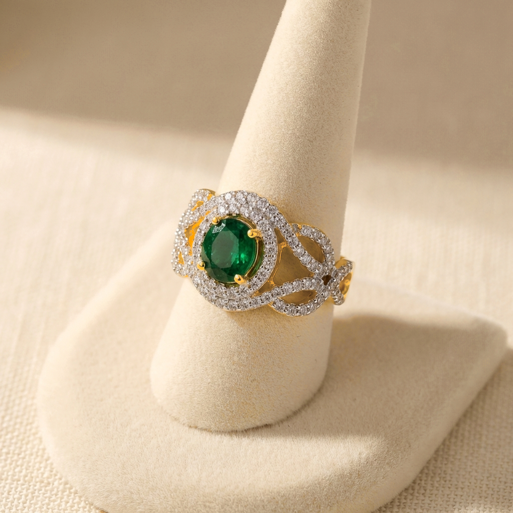 Oval Woven Halo Ring