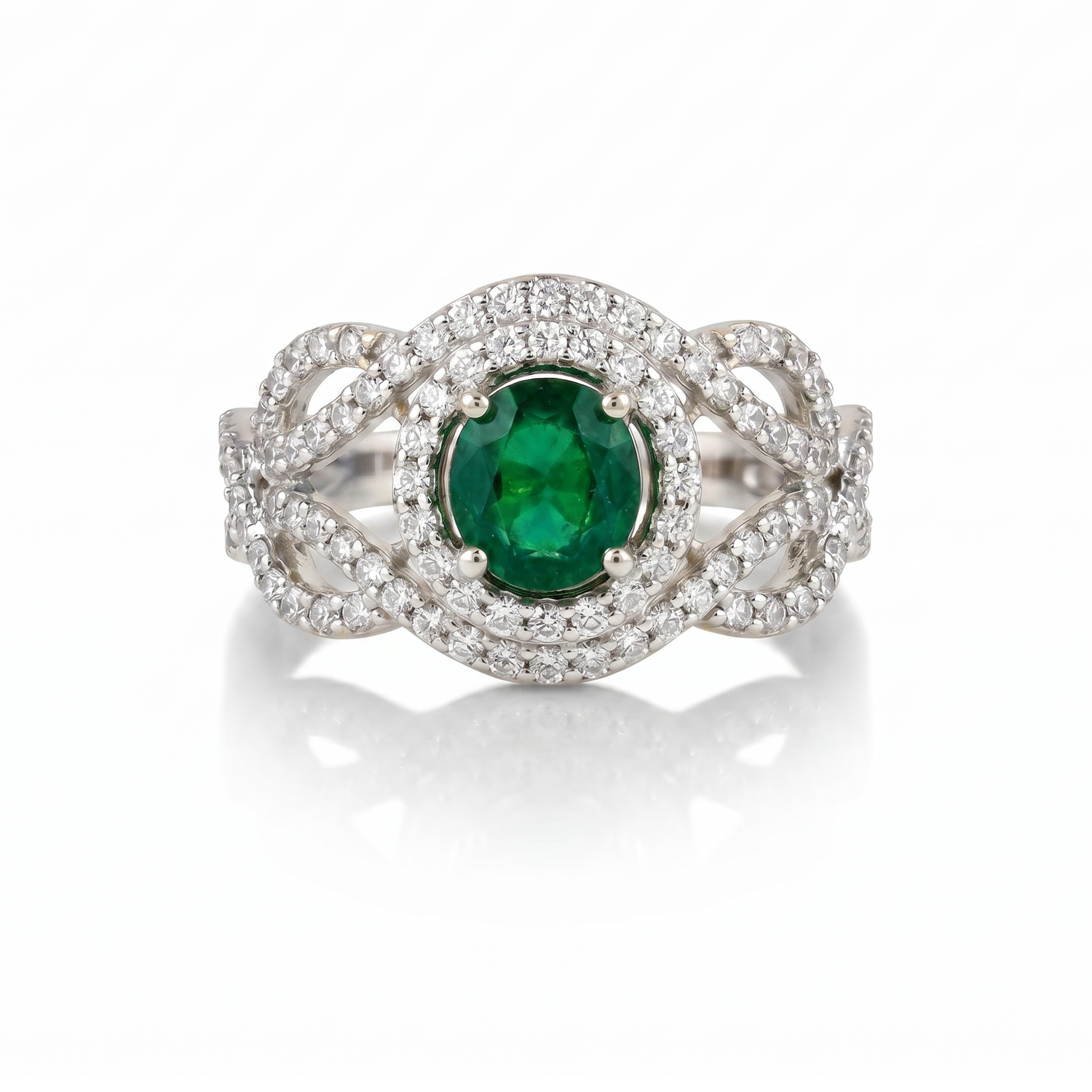 Oval Woven Halo Ring