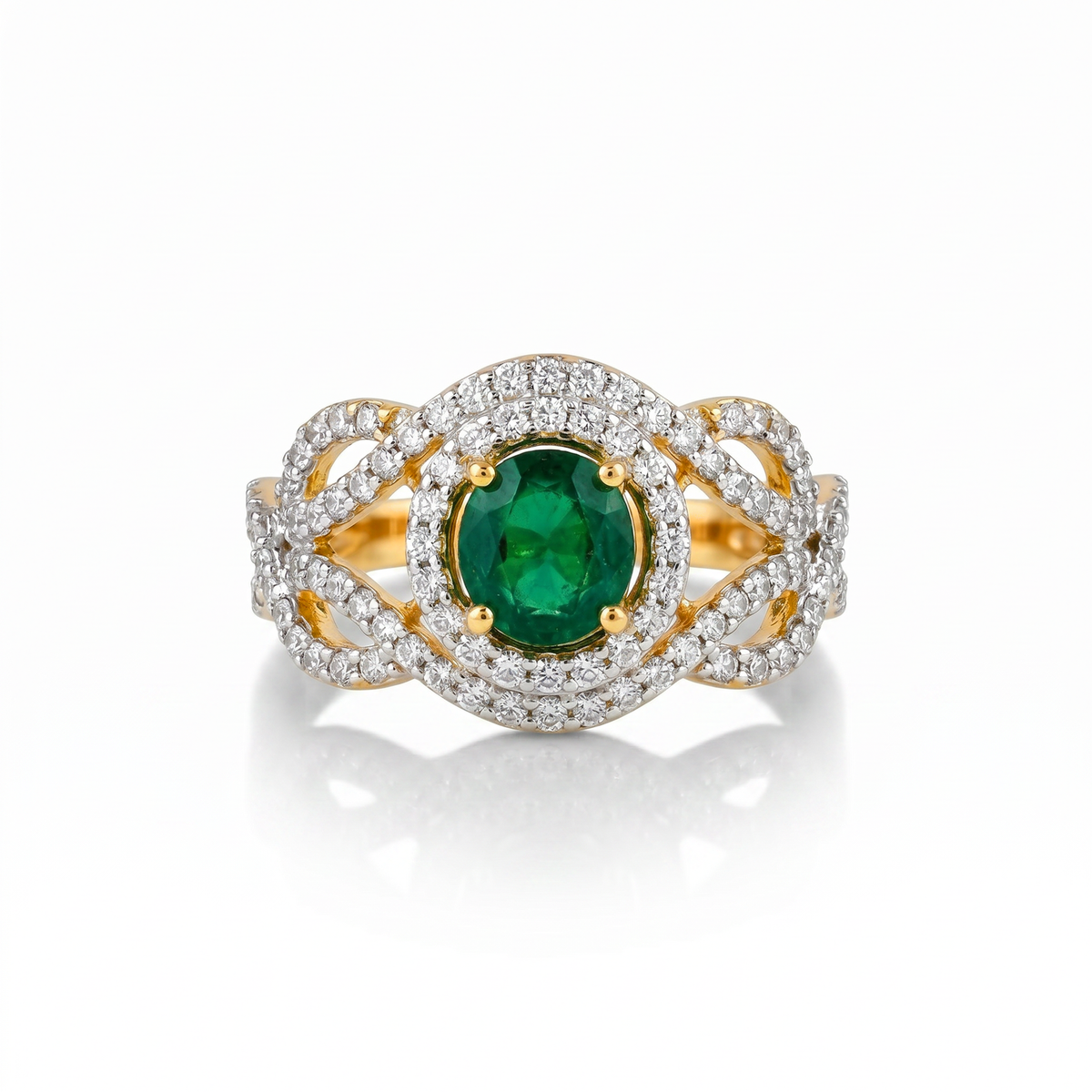 Oval Woven Halo Ring