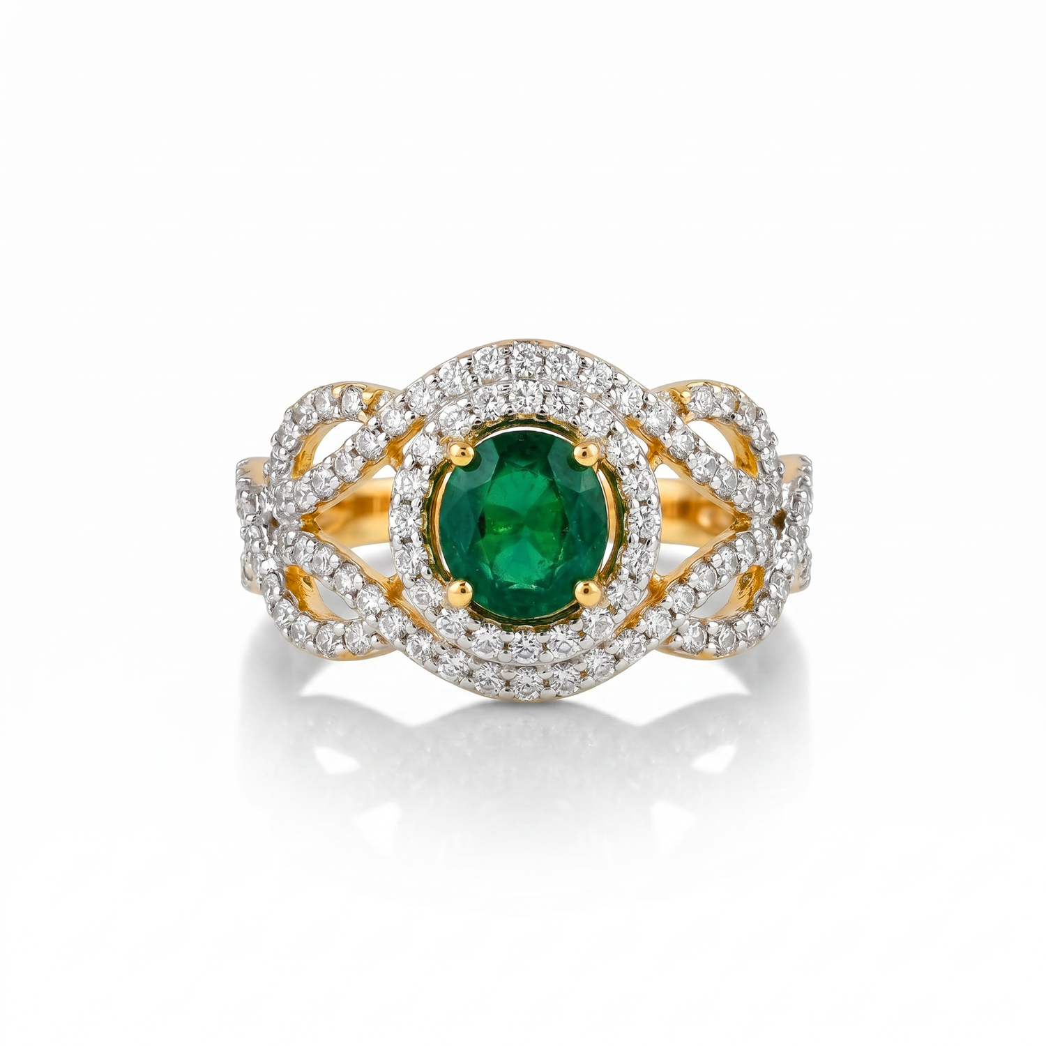 Oval Woven Halo Ring