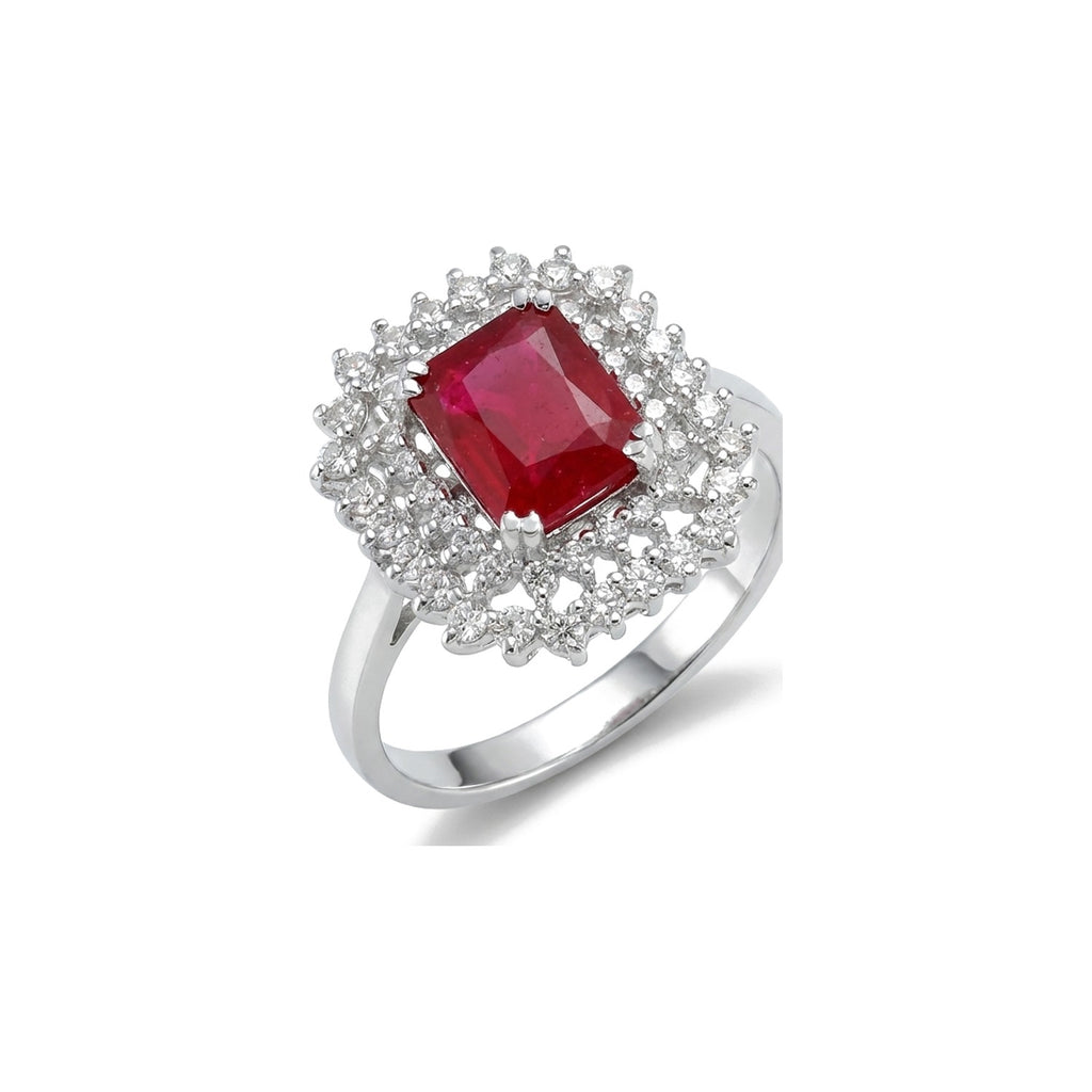 Carmine Halo Ring
