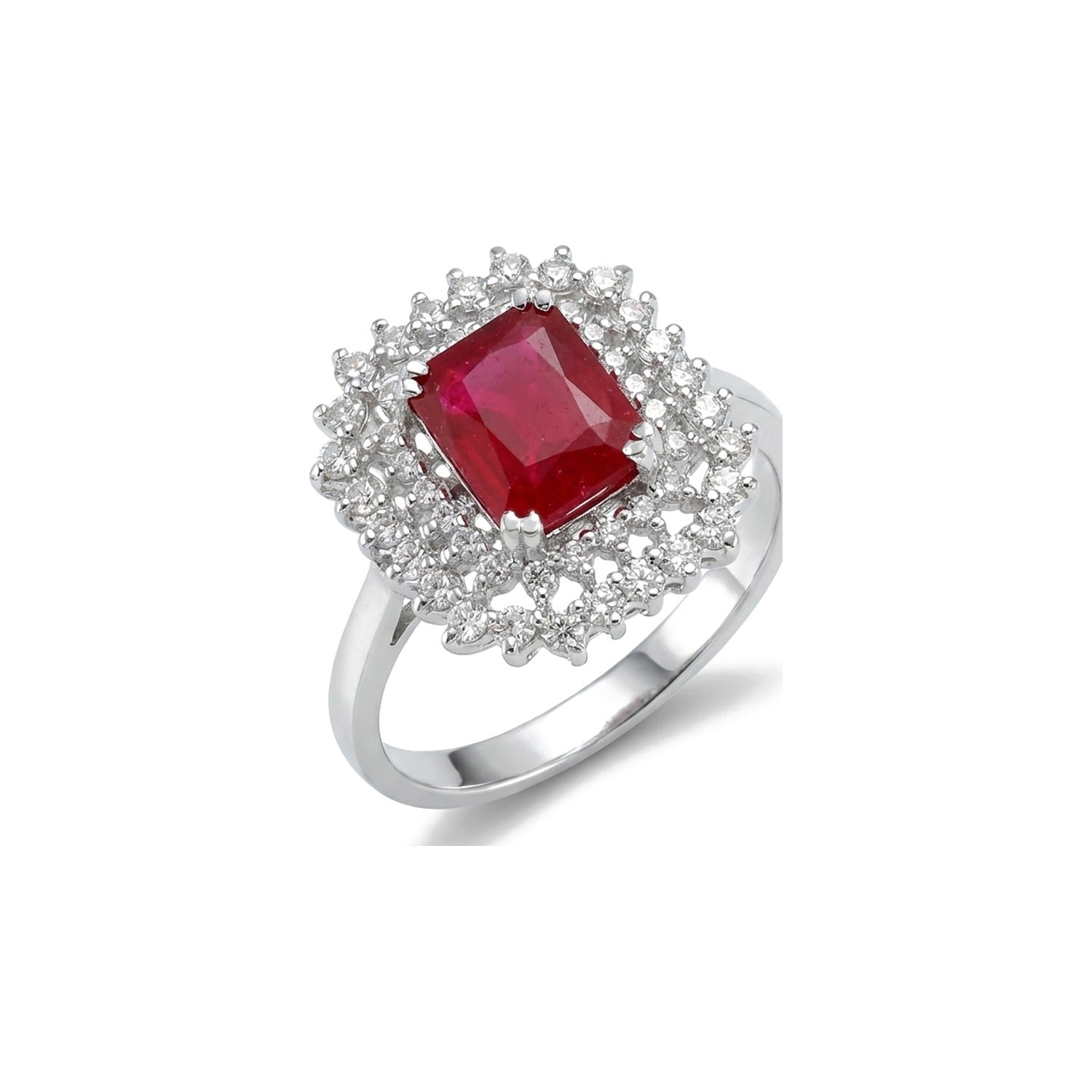 Carmine Halo Ring