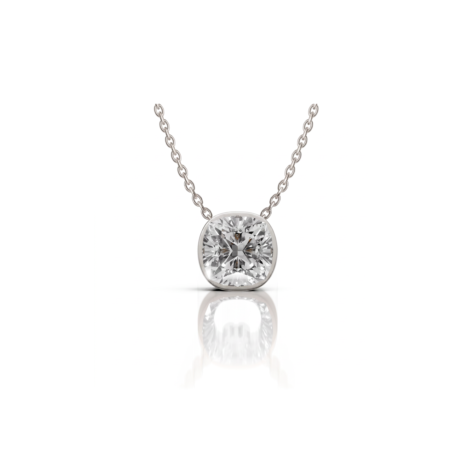 Cushion Cut Moissanite Pendant Necklace