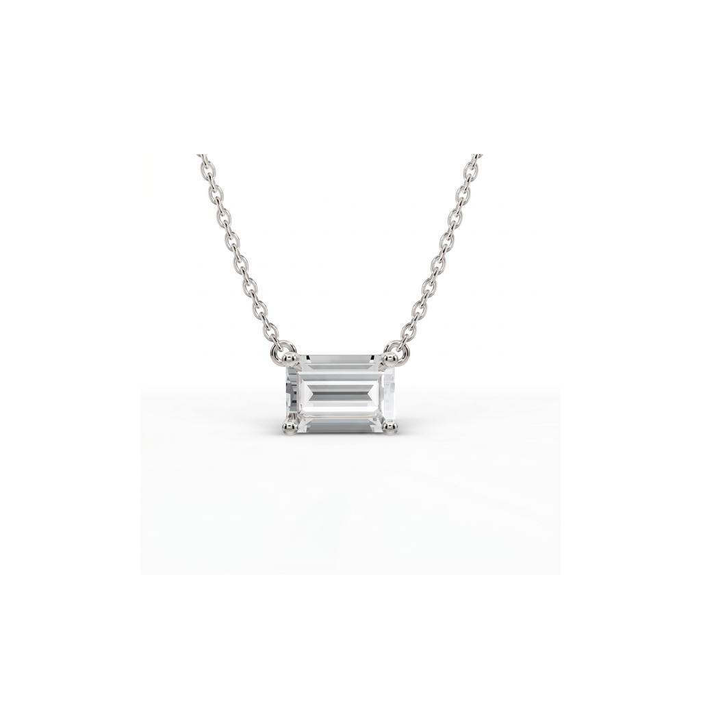 Emerald Cut Pendant Necklace