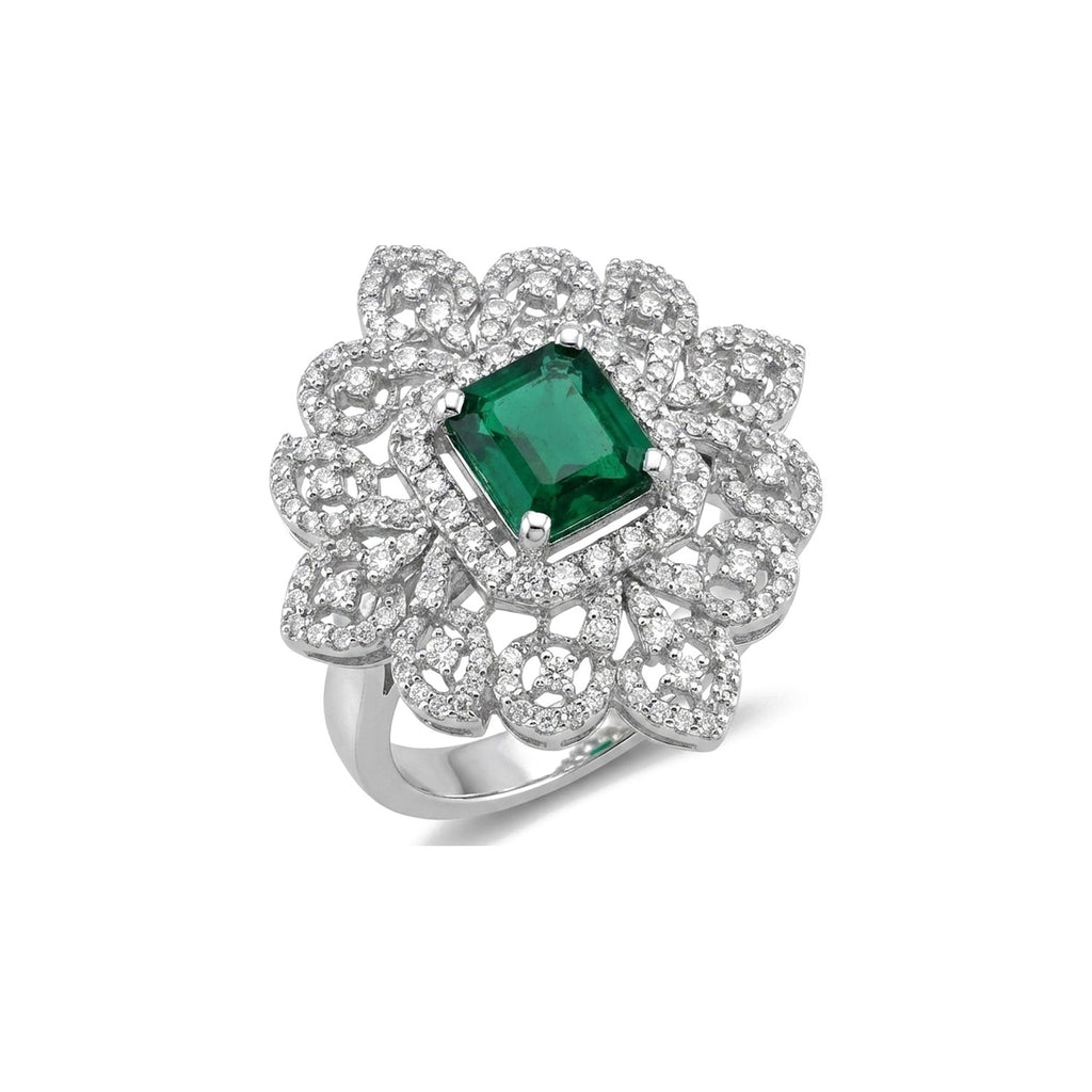 Emerald Filigree Cocktail Ring