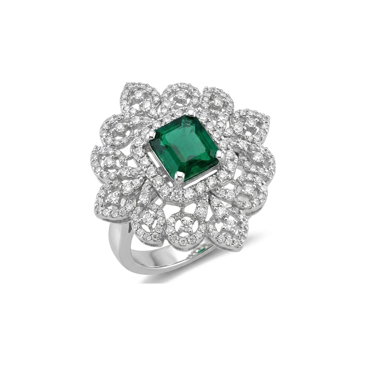 Emerald Filigree Cocktail Ring