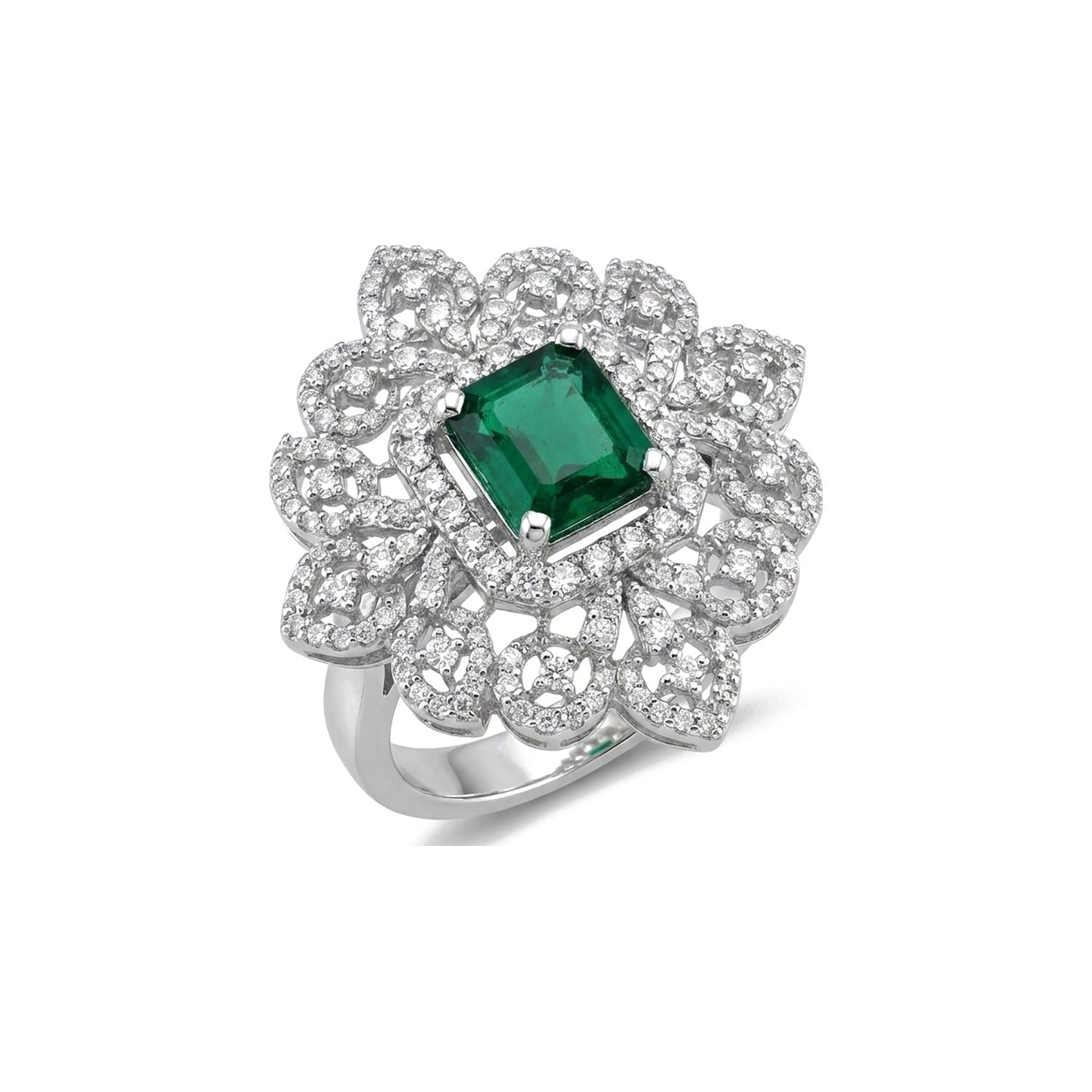 Emerald Filigree Cocktail Ring