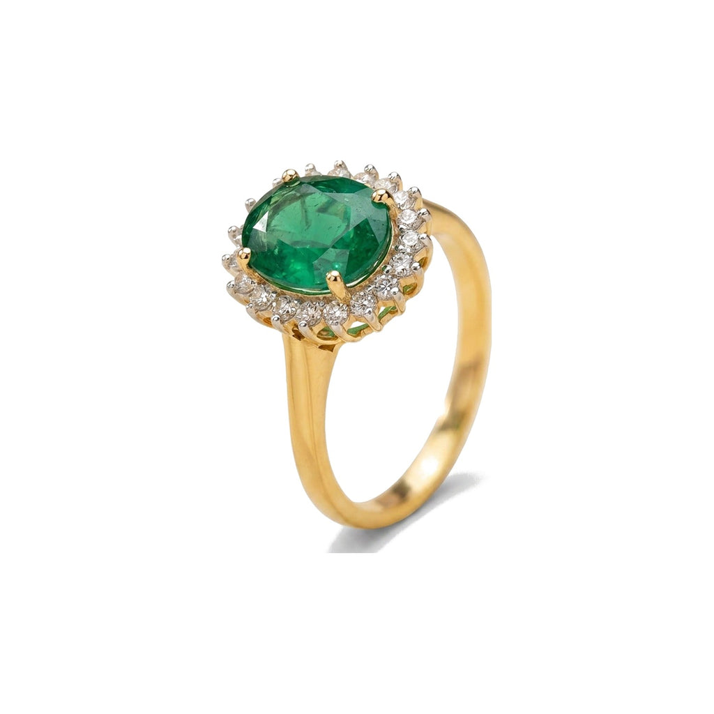 Emerald Halo Ring