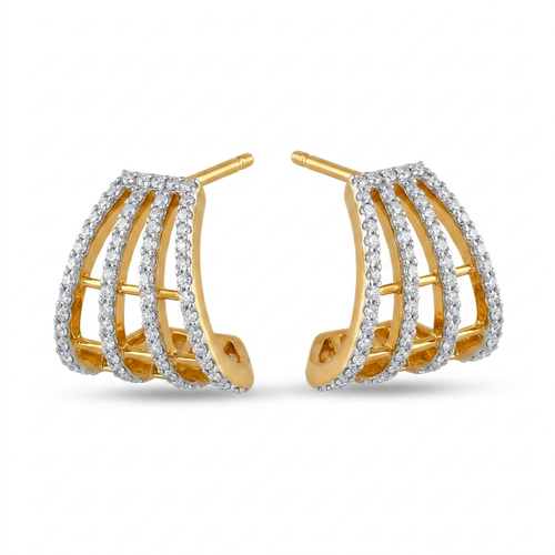 Adrienne Multi-Row Pavé Huggies
