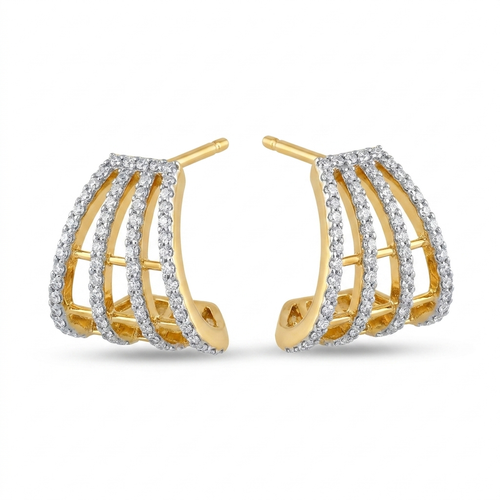 Adrienne Multi-Row Pavé Huggies
