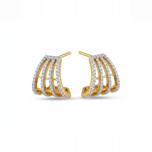 Adrienne Multi-Row Pavé Huggies