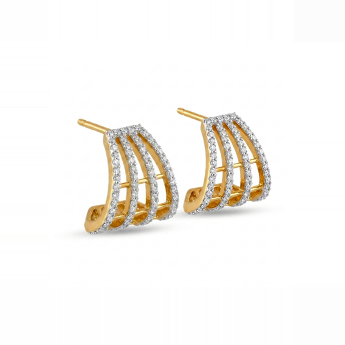 Adrienne Multi-Row Pavé Huggies