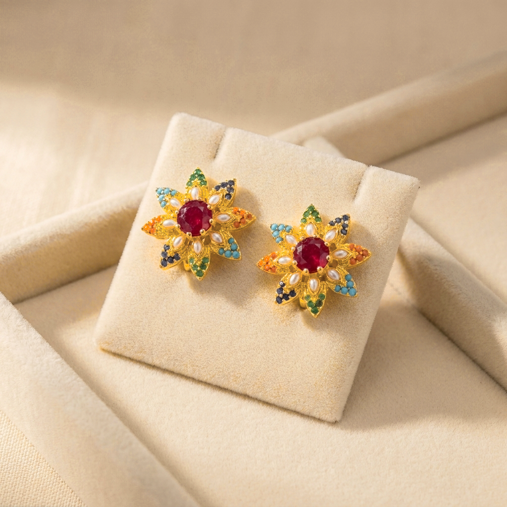 Naurattan Floral Studs