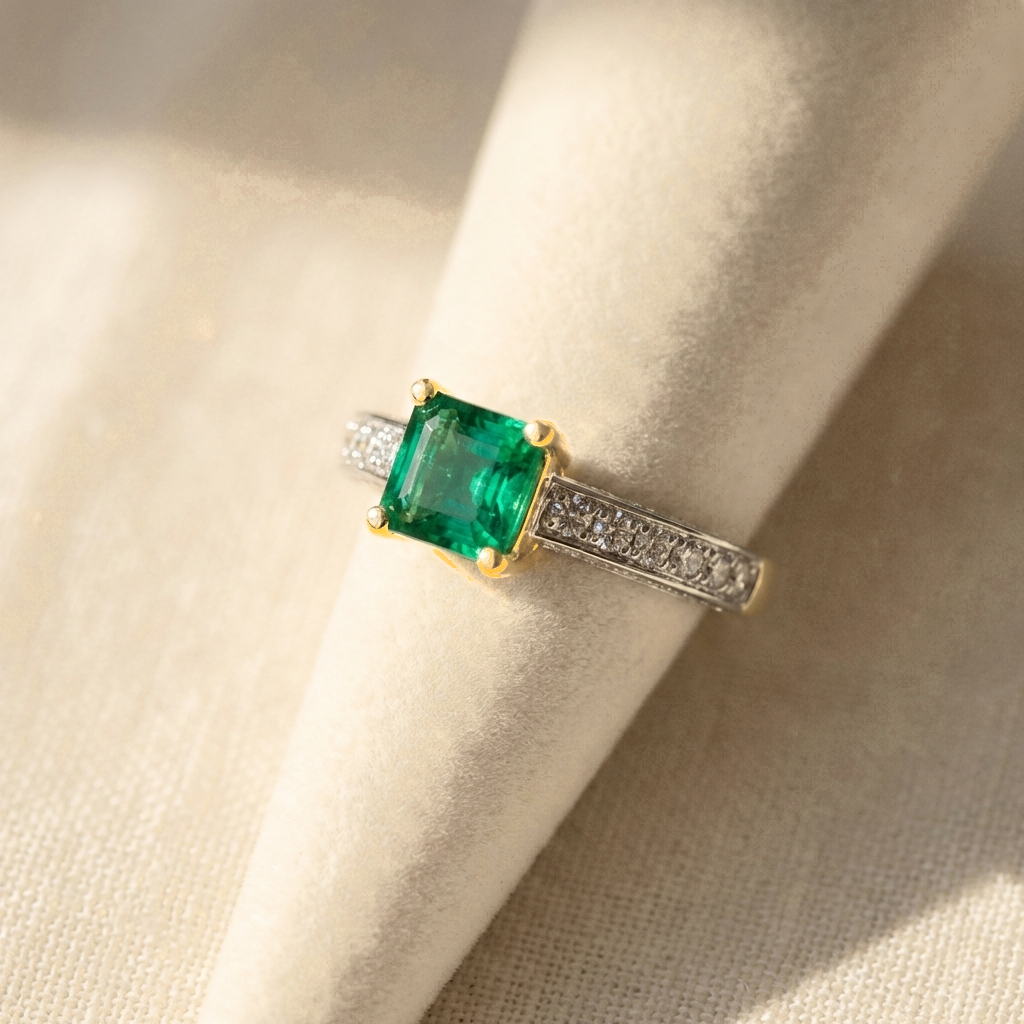 Pavé Emerald Ring