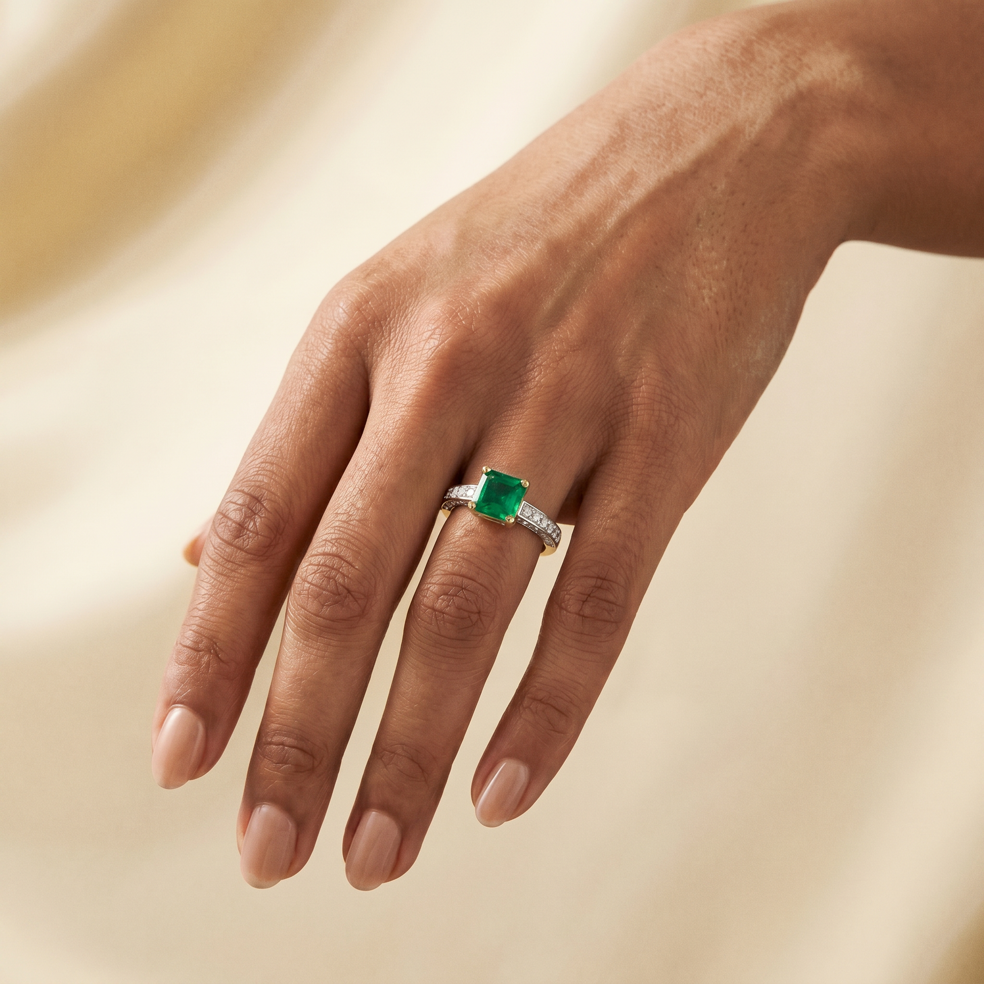 Pavé Emerald Ring