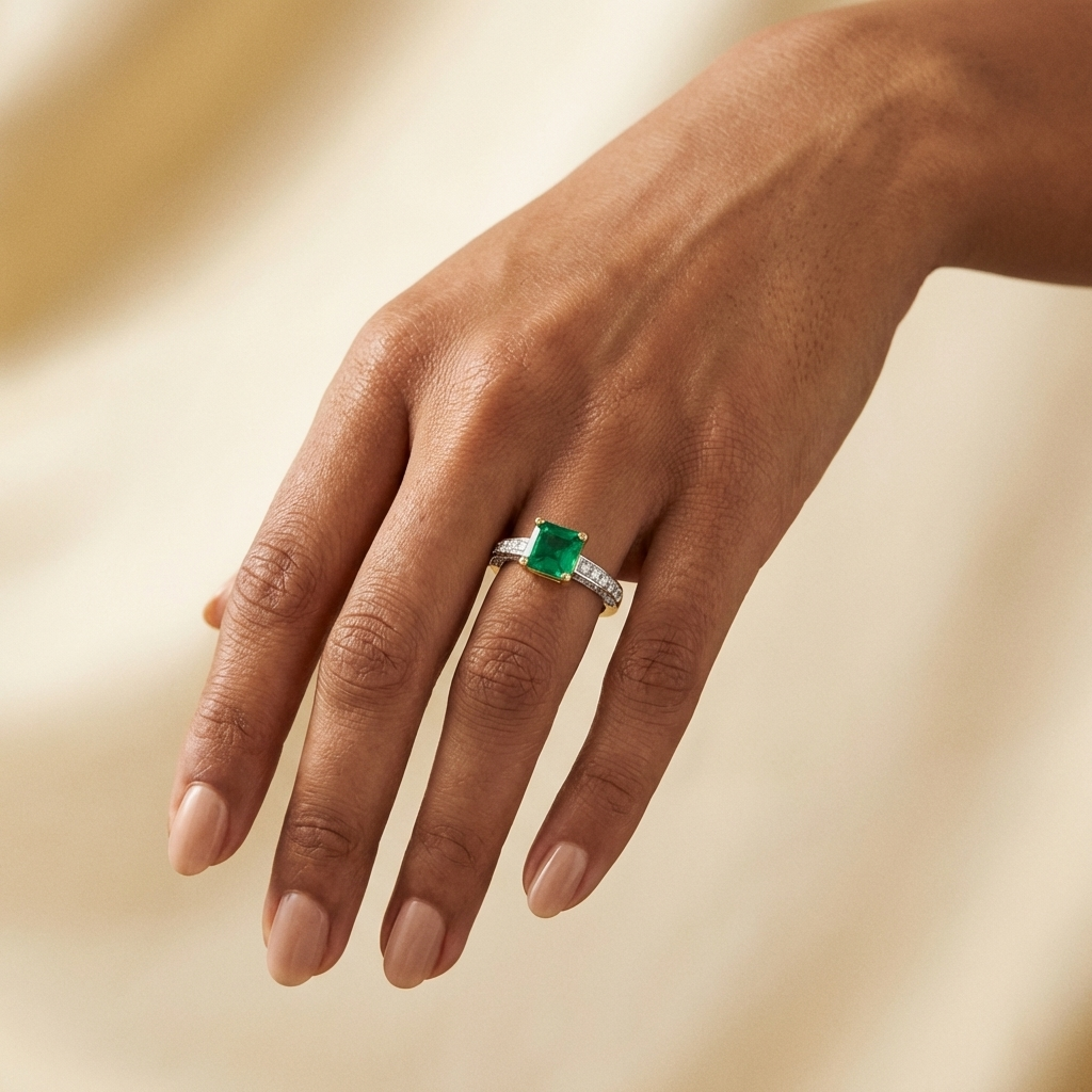 Pavé Emerald Ring
