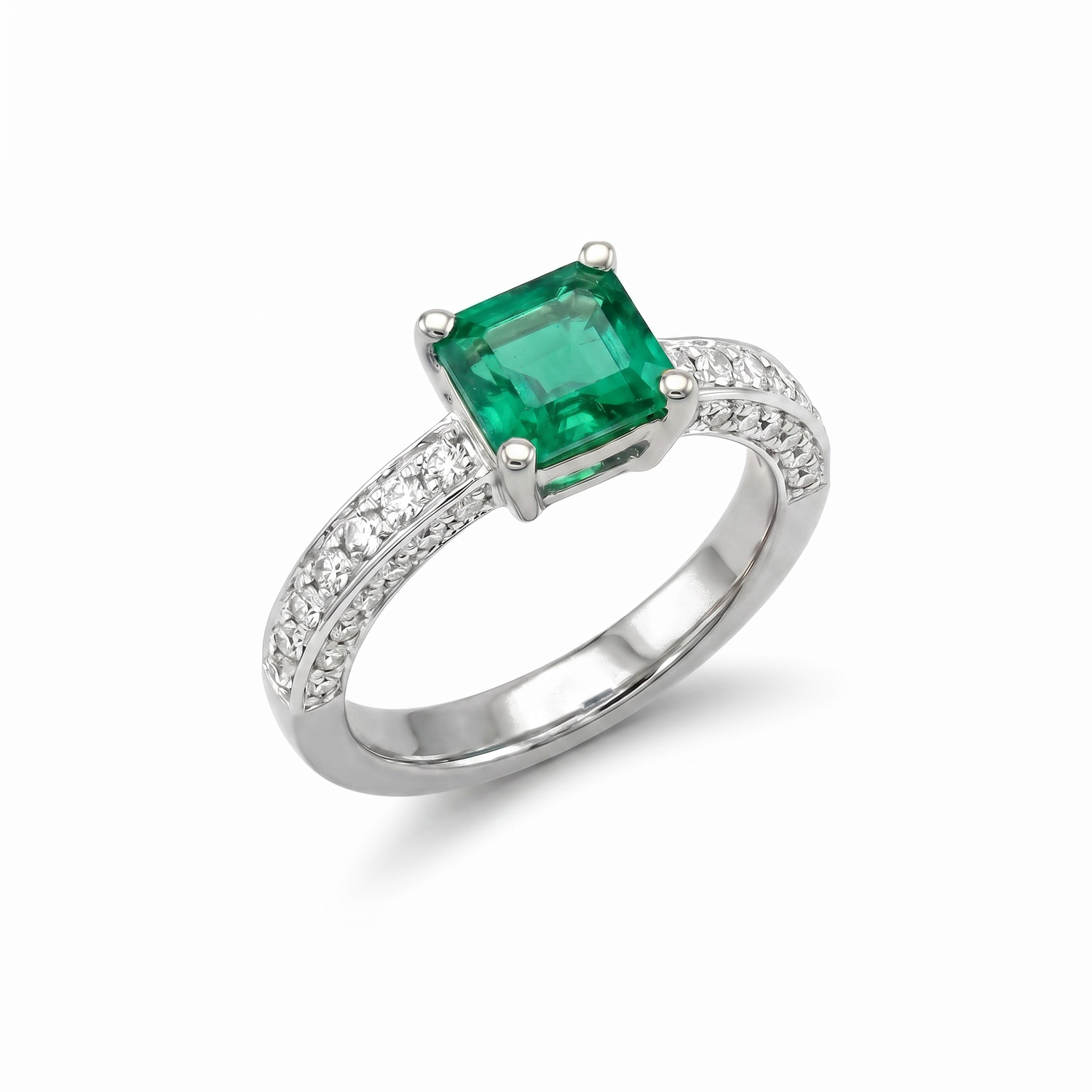 Pavé Emerald Ring