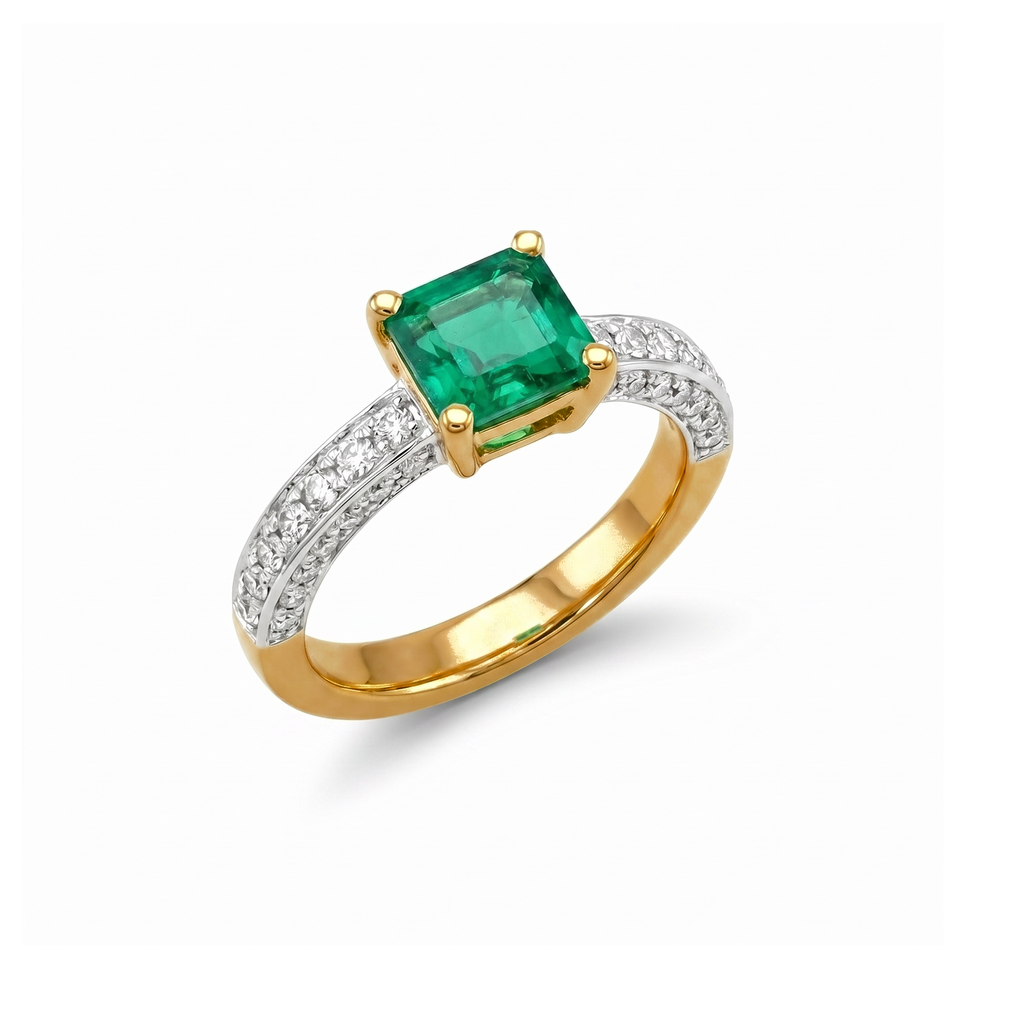 Pavé Emerald Ring