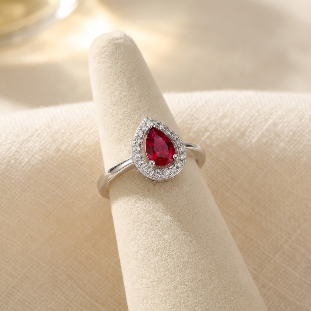 Ruby Halo Ring