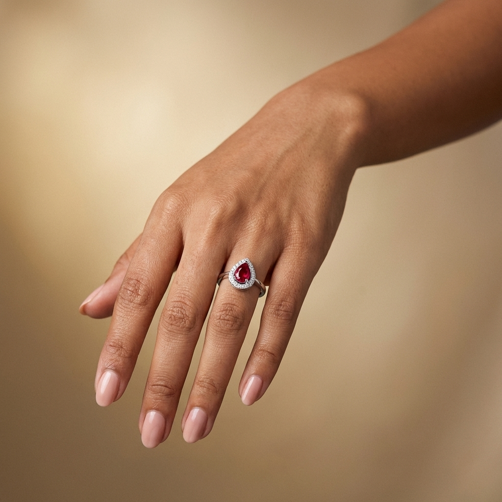 Ruby Halo Ring