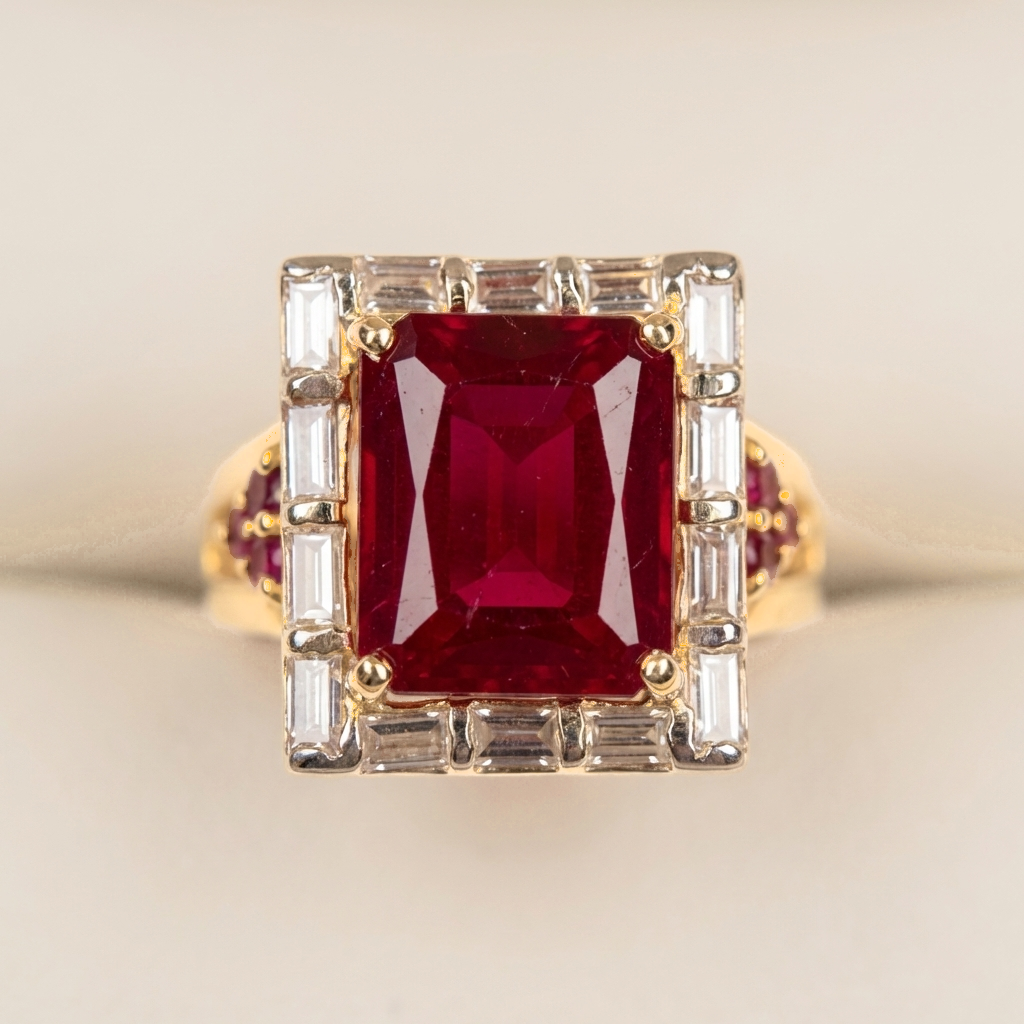 Emerald-Cut Baguette Cocktail Ring