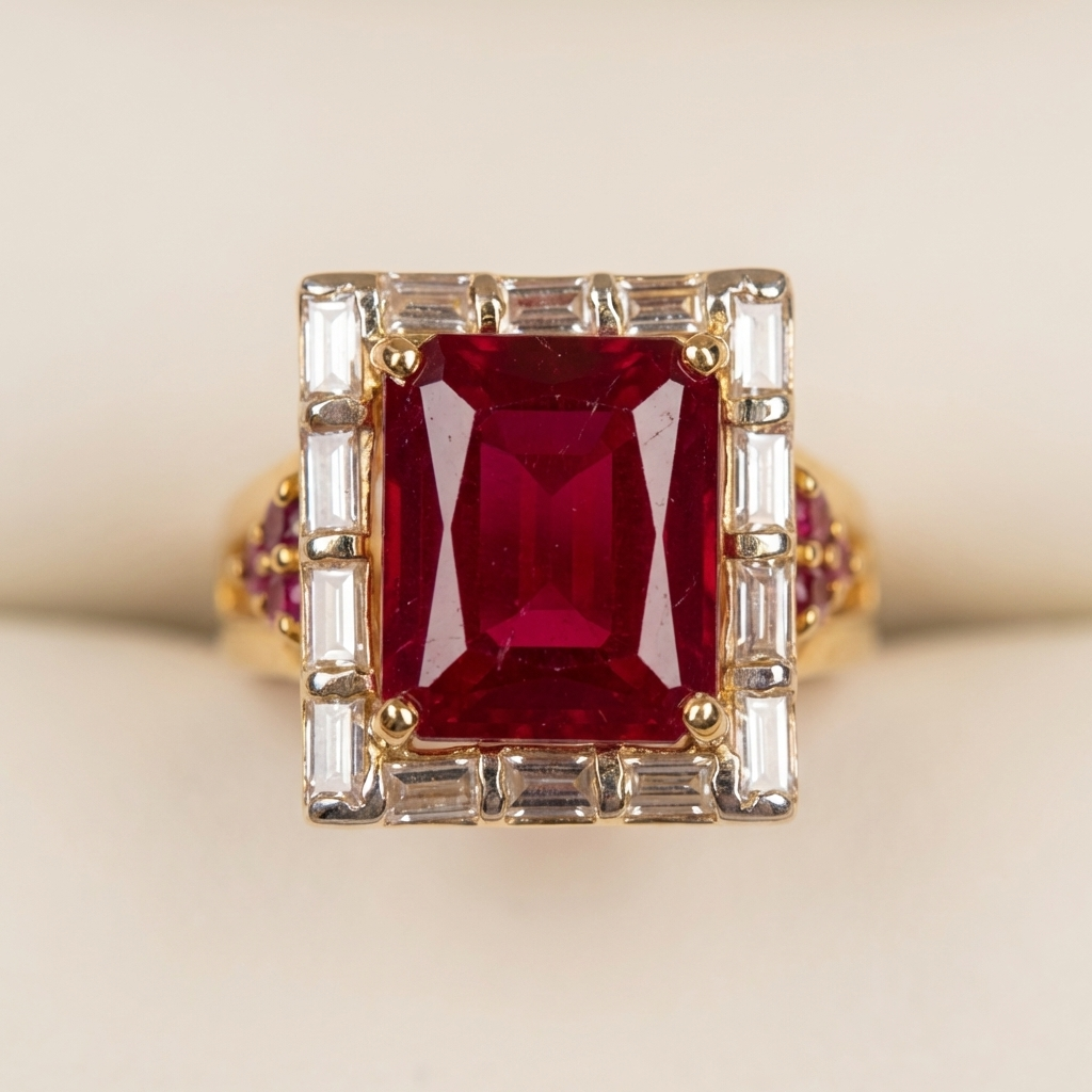 Emerald-Cut Baguette Cocktail Ring