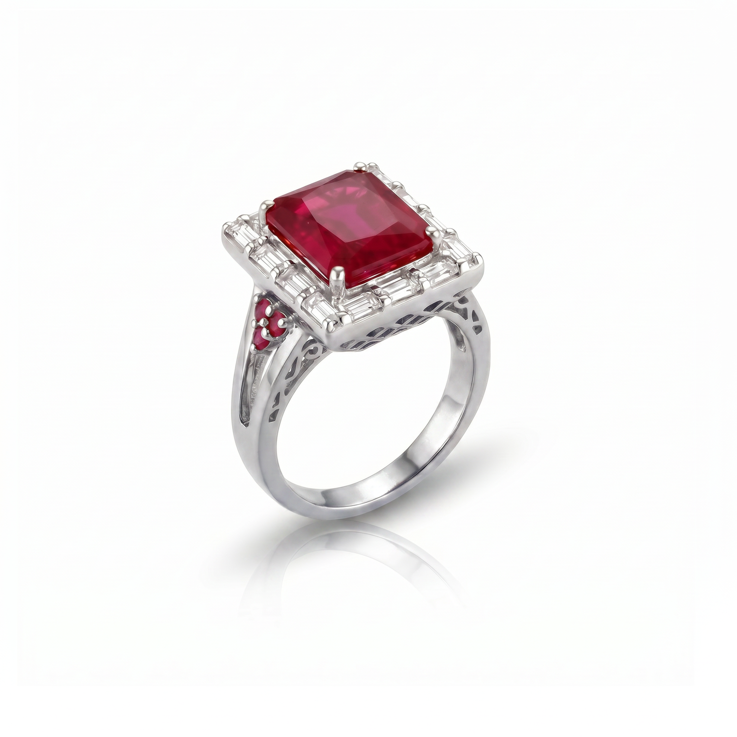 Emerald-Cut Baguette Cocktail Ring